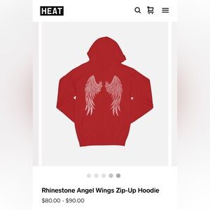 Red Hoodie with Angel Wing Design